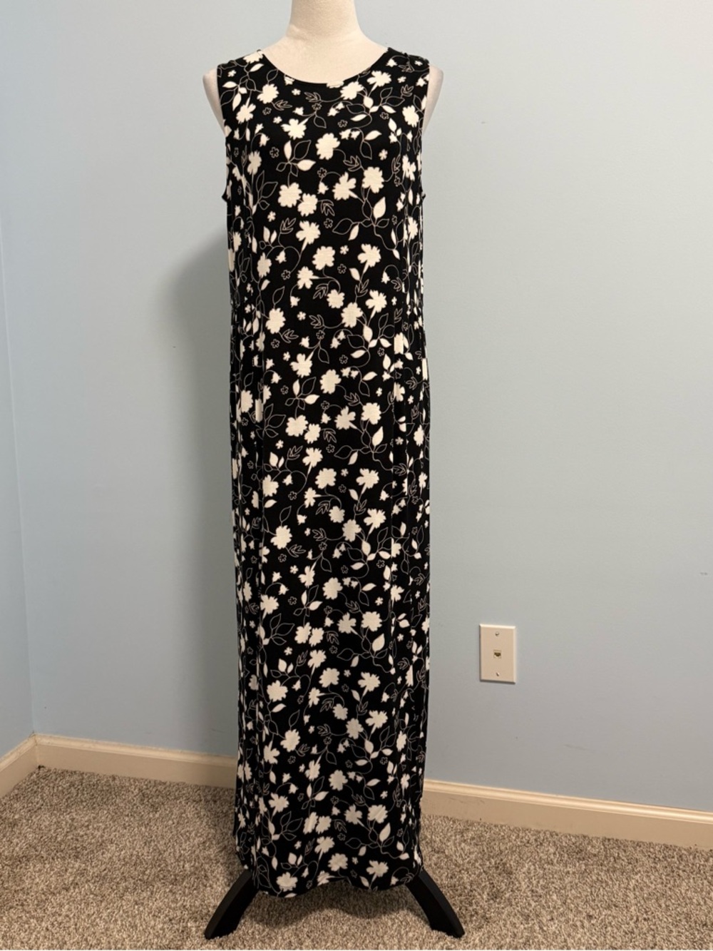 J.Jill Sleeveless Floral Maxi Dress Size M tall